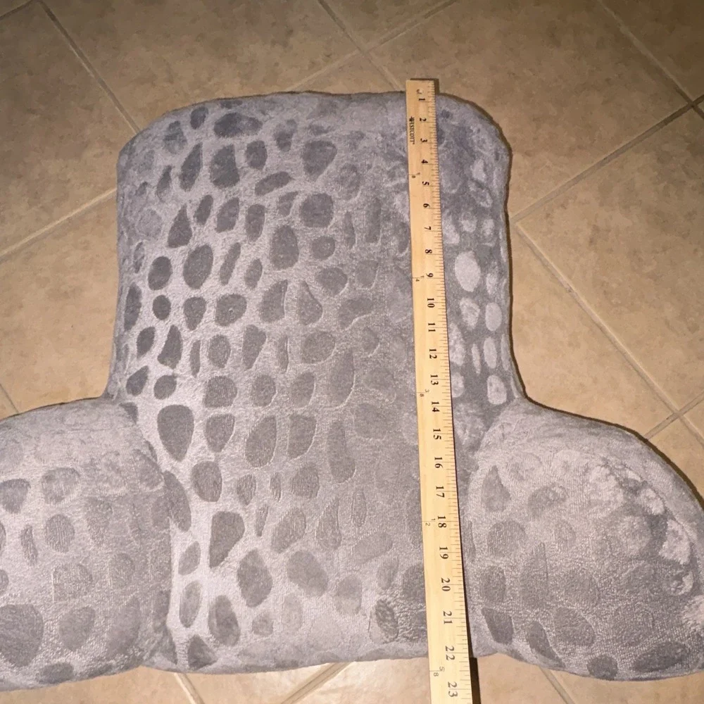 Mainstays Soft Grey Plush Back Rest Pillow Leopard Spot Lounge Cushion 27x18